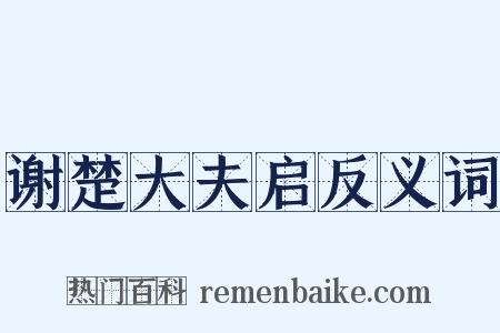 谢楚大夫启反义词是什么意思的图片